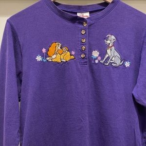 Vintage Lady & the Tramp Disney purple long sleeve